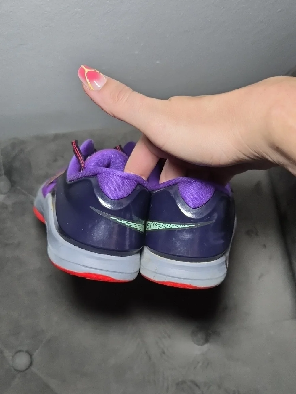 Nike KD Purple Basketball Sneakers with Mint Swoosh 3Y